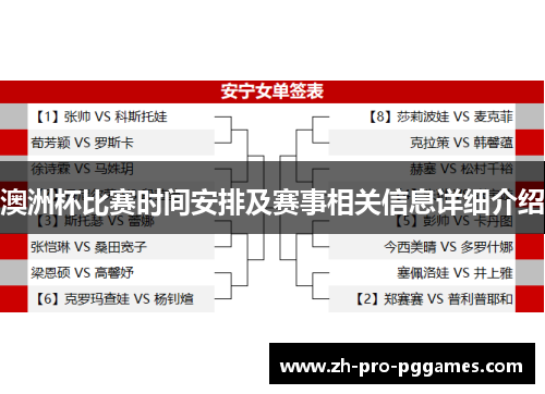 澳洲杯比赛时间安排及赛事相关信息详细介绍